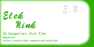 elek mink business card